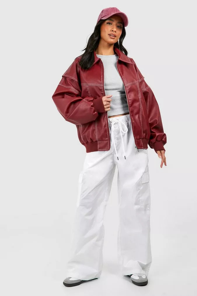 Faye™ – Oversized Leather Jacket