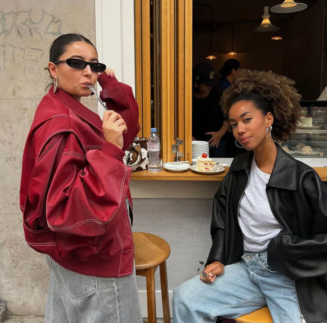 Faye™ – Oversized Leather Jacket